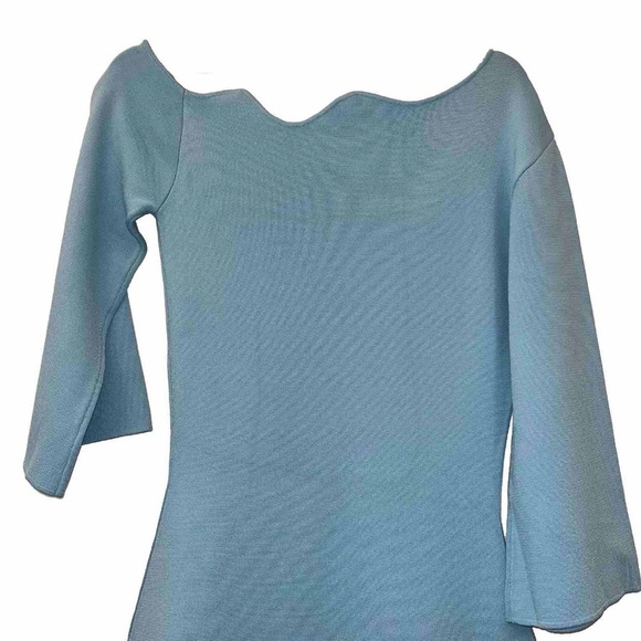 MALENE BIRGER dress light blue medium one shoulder long sleeve knit Velame NWOT - Picture 8 of 11